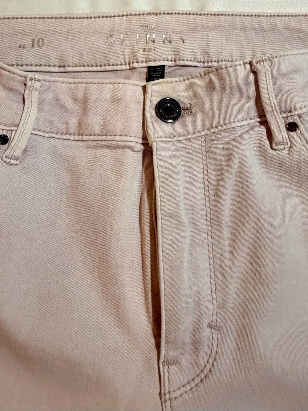 Light Pink Rhinestone Side-Strip Jeans - Picture 2 of 3